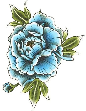 Blue Peony Tattoo, Blue Peony Flower, Delicate Flower Tattoo, Purple Peony, Peony Tattoo, Blue Peony, Realistic Temporary Tattoos, Tattoo Paper, Floral Tattoo Sleeve