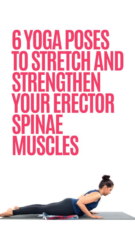 The erector spinae group is a collection of muscles that run up and down the spine from the base of the skull to the pelvis. Use these 6 poses to both strengthen and stretch the whole erector spinae group. Erector Spinae Exercises, Spine Strengthening Exercises, Erector Spinae, Yoga Alignment, Yoga Basics, Vinyasa Flow Yoga, Yoga For Back, Chronic Back Pain, I Love Yoga