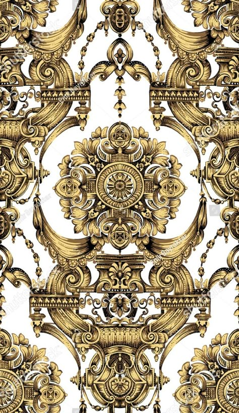 Damask Ornament, Versace Pattern, Royal Pattern, Baroque Ornament, 3d Cnc, Baroque Pattern, Baroque Design, Baroque Art, Digital Borders Design