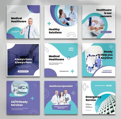 Healthcare Social Media, Media Aesthetic, Social Templates, Social Media Post Template, Medical Design, Clinic Design, Social Media Infographic, Social Media Design Inspiration, Media Sosial