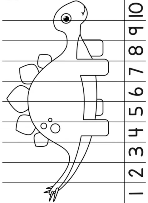 Dinosaur Number Sequence Puzzle, Cute Stegosaurus, Dinosaur Crafts Kids, Number Ordering, Dinosaur Puzzle, Dinosaur Printable, Shape Activities Preschool, Body Parts Preschool, Winter Activities Preschool