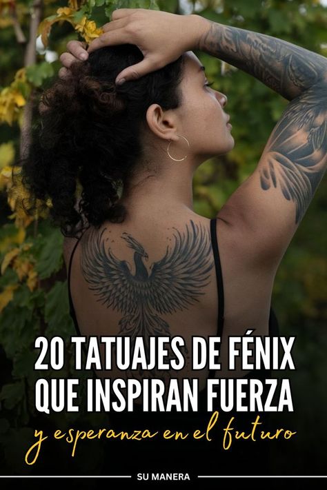 El ave mítica dorada, el fénix, es un diseño de tatuaje muy popular. Representa la fuerza y la sabiduría y es un conocido símbolo de renovación y renacimiento. Cuando el ave fénix emerge de las cenizas de su antiguo ser, habla de esperanza, vitalidad y la promesa de días más brillantes en el futuro. Fenix Tattoo, Phoenix Tattoo, Yoga, Tattoos