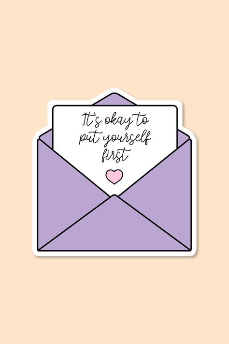 Put yourself first vinyl sticker / affirmation stickers | Etsy#quotes,#stickers,#wallpaper,#stickersforjournal,#printablestickers Cute Stickers Kawaii, Self Care Stickers, Affirmation Stickers, Stickers Wallpaper, Quotes Stickers, Self Love Self Care, Put Yourself First, Positivity Stickers, Quotes Cute