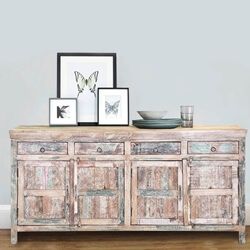 Edon Handcrafted Rustic Reclaimed Wood 4 Drawer Large  Sideboard Log Cabin Decor, Dining Room Buffet, Rustic Traditional, Large Sideboard, Rustic Dining Room, Up House, Wood Sideboard, Salvaged Wood, Sideboard Cabinet