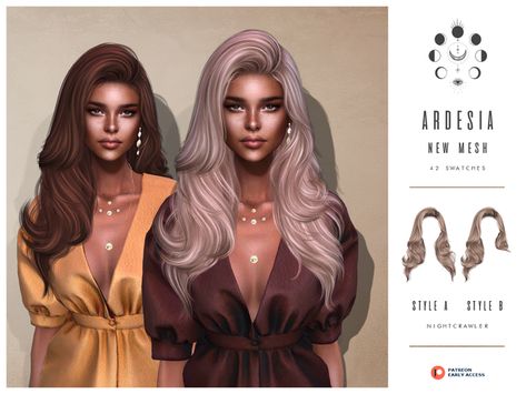 ARDESIA HAIR | Nightcrawler on Patreon Sims 4 Cc Alpha Hair Nightcrawler, Nightcrawler Sims 4 Cc, Sims 4 Hair Nightcrawler, Anto Hairs Sims 4, Nightcrawler Hair Sims 4, Sims 4 Cc Nightcrawler Hair, Sims 4 Cc Hair Nightcrawler, Anto Sims 4 Hair, Sims Women Hair