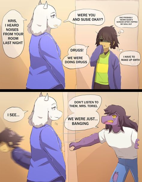 Kris Deltarune Fanart Creepy, Ralsei X Kris Comic, Deltarune Kris And Susie, Deltarune Fun Gang, Deltarune Susie X Kris, Kris X Susie Deltarune, Deltarune Comics Funny, Kris And Susie Deltarune, Deltarune Kris X Susie