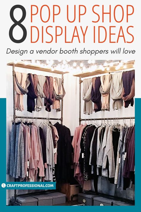 Pop Up Shop Setup Ideas, Indoor Clothing Booth Display Ideas, Pop Up Sale Display, Boutique Vendor Show Display, Pop Up Shop Backdrop Ideas, How To Display Clothes At A Craft Show, How To Display Shirts For Sale, Pop Up Booth Display Ideas Clothing, Pop Up Shop Layout Store Design