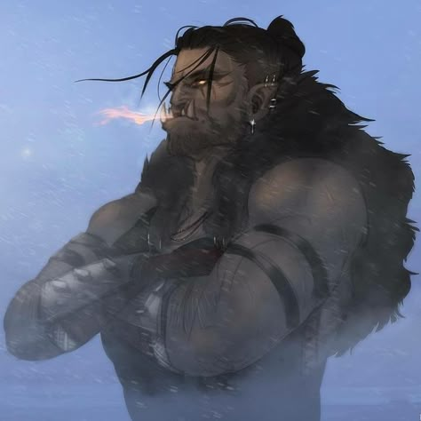 Half-orc Male, Half Orc Barbarian, Dnd Orc, Half Orc, Fantasy Races, Dungeons And Dragons Characters, Dnd Art, Wow Art, Male Character