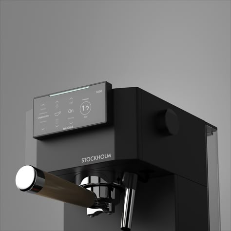 Stockholm semi automated coffee machine! 
designed in BJÖRKÅ design studio by Nariman BASHIRI.
 BJÖRKÅ studio is based in Foshan China the heart of home appliances manufacturers to be your development process partner in China. Modern Coffee Machine, Espresso Machine Design, Coffee Machine Design, Coffee Shot, Industrial Design Trends, Appliances Design, Black And White Coffee, Medical Design, Espresso Makers