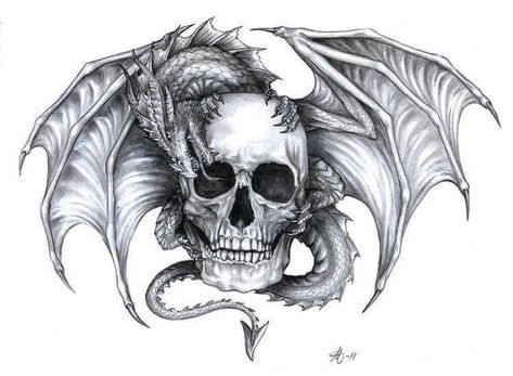 Dragon Skull Tattoo, Dragon Gargoyle, Joker Tattoos, Skull Tattoo Designs, Gargoyle Tattoo, Magic Wings, Skull Sleeve Tattoos, Skull Sleeve, Dragon Skull