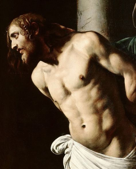 Michelangelo Caravaggio, Column Detail, Caravaggio Paintings, Rococo Art, Baroque Painting, Baroque Art, Jesus Painting, Italian Painters, A Level Art