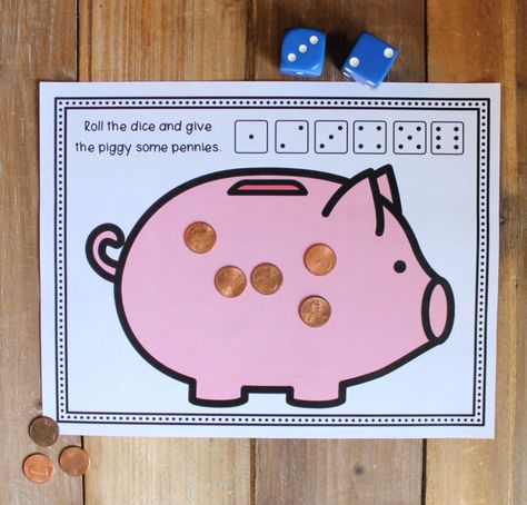 Feed the Piggy Bank Math Activity - Fun, Free Printable! Money Crafts For Preschoolers, Maths Worksheet, Learning Money, Beginning Math, Math Station, Multiple Intelligence, Teaching Money, Money Activities, Letter Crafts