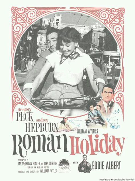 I love Audrey Hepburn Audrey Hepburn Movie Posters, Moving Poster, Audrey Hepburn Roman Holiday, Audrey Hepburn Movies, William Wyler, Holiday Gif, Audrey Hepburn Photos, Gregory Peck, Roman Holiday