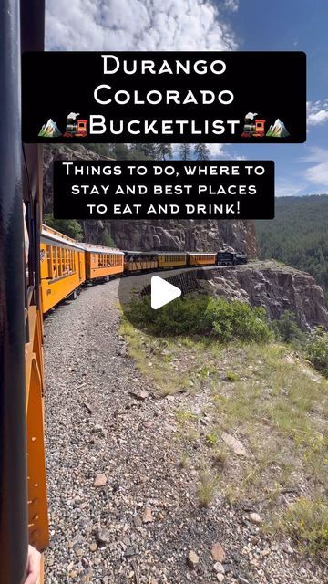 Emily Buchtel on Instagram: "Ultimate Durango, Colorado Bucketlist! Save this for your next long weekend trip down to southwest Colorado!   Comment 🤫 and I’ll dm you the password to get into the speakeasy 🍯😉  My family and I had a blast exploring the town and I wanted to share with you some of our favorite old and new spots in town! I’ll have the places tagged in order from the video 🌞🚂  Things to do:  🚂Durango - Silverton steam train day trip @dsngrr (you can take the train both ways or a shuttle one way which is what we did to save time!) ⛏️Visit the town of Silverton! We loved shopping and lunch in town! You can even go on a mine tour!  🧖🏼‍♀️Soak in one of the 32 mineral hot spring pools at @durangohotsprings this is something fun you can do all year round! Especially after a da Long Weekend Trips, Southwest Colorado, Durango Colorado, Steam Train, Hot Spring, Training Day, Weekend Trip, Steam Trains, Best Places To Eat