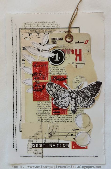 Destination... Kunstjournal Inspiration, Paper Collage Art, Glue Book, Collage Art Mixed Media, Vintage Collage, Assemblage Art, Mixed Media Art Journaling, Collage Paper, Artist Trading Cards