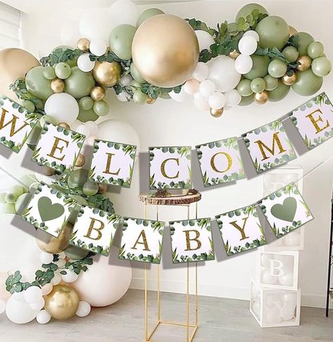 Amazon.com: luckylibra Welcome Baby Banners Baby Shower Decorations : Home & Kitchen Baby Welcoming Decoration, Baby Welcome Decoration Home, Welcome Baby Banner, Baby Welcome, Baby Shower Deco, Welcome Home Baby, Baby Banners, Baby Shower Banner, Welcome Baby