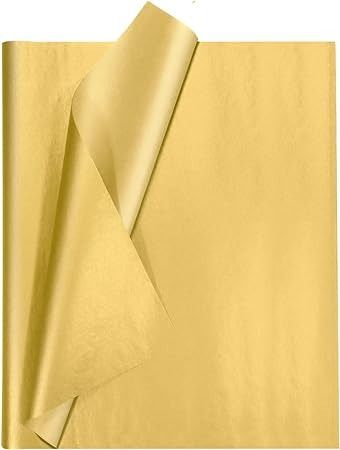 Amazon.com: Gold Tissue Paper for Packaging - Undemouc 105 Sheets of Gold Wrapping Tissue Paper Bulk for DIY Artworks Flower Decoration (12 x 20 Inch) : Health & Household Tissue Paper For Packaging, Wrapping Tissue Paper, Gold Tissue Paper, Black Tissue Paper, Retail Bags, Diy Artwork, Metallic Luster, Daily Gift, Paper Packaging