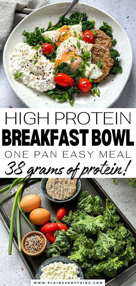 High Protein Breakfast Bowl Recipe High Protein And Fiber Breakfast, High Protein High Fiber Breakfast, High Protein Breakfast On The Go, High Fiber High Protein Meals, Protein Snacks For Kids, Healthy Breakfast Bowl, High Fiber Breakfast, Healthy Breakfast Sandwich, Protein Bowl