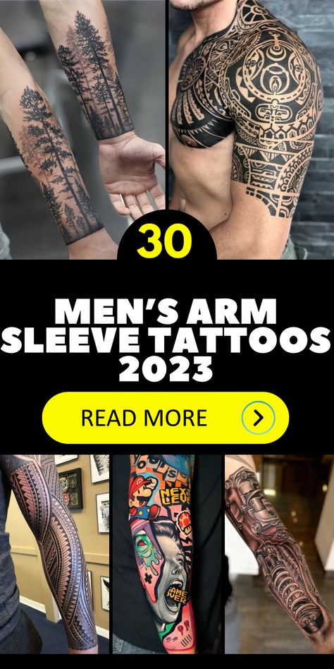 Hottest Men's Arm Sleeve Tattoos: Embrace the Latest and Most Sought-after Tattoo Styles. Tattoos Arm Mann, Voll Arm-tattoos, Thigh Tattoo Men, Rare Tattoos, Tattoo On Arm, Mens Half Sleeve, Tattoos Infinity, Tattoos Mandala, Men Tattoo