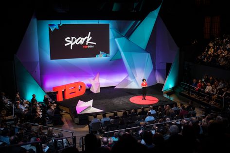 Michela Stribling speaks at TED@IBM salon - Spark, November 16, 2016, San Francisco Jazz, San Francisco, California. Photo: Russell Edwards/TED Corporative Events, Photography Zoom, Stage Backdrop Design, Brochure Design Layouts, Corporate Event Design, Presentation Design Layout, Church Stage, Conference Design, Ted Talk