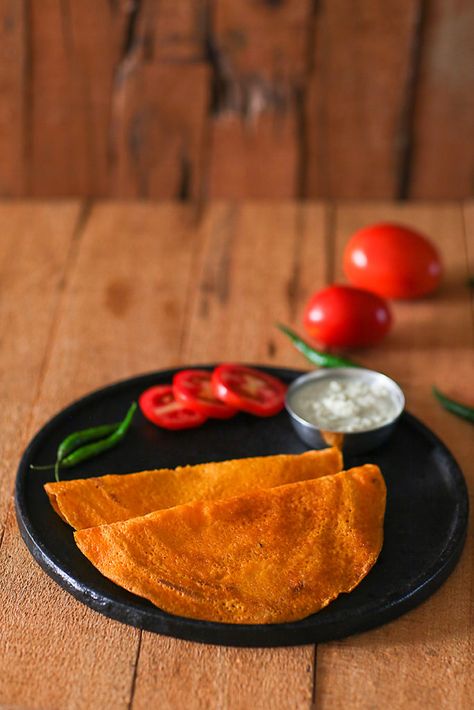 Tomato Dosa | Vegan and Glutenfree Tomato Pancakes – DivineTaste Tomato Pancakes, Mixer Grinder, Chili Ingredients, Dosa Recipe, Coconut Chutney, Breakfast Dinner, Hamilton Beach, Small Jars, Breakfast For Dinner