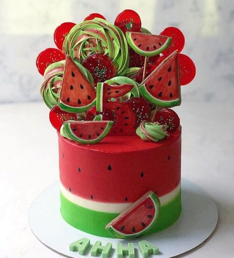 Watermelon Birthday, Cake Decorating Techniques, Cake Shop, Cute Cakes, Tiered Cakes, Cupcake Cookies, Healthy Dessert, Yummy Cakes, Amazing Cakes