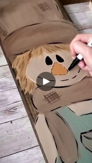 134 reactions · 24 shares | painting my scarecrow sign 🍂🧡👩‍🎨 #handpaintedfalldecor #signmakeroftiktok #fallpaintingonwood #fallart #handpaintedsigns #scarecrowpainting #scarecrowsign #woodendesign #wooddecor #etsyselleroftiktok #etsyhandpainted | Love Crafted Decor | Agnes Obel · Under Giant Trees How To Paint A Scarecrow, Scarecrow Faces Painted On Wood, Scarecrow Painting On Canvas, Scarecrow Face Paint, Scarecrow Sign, Painted Scarecrow, Agnes Obel, Scarecrow Painting, Fall Crafts Decorations