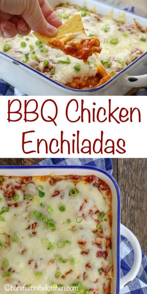 BBQ Chicken Enchiladas Bbq Chicken Enchiladas, Leftover Bbq Chicken Recipes Ideas, Leftover Bbq Chicken Recipes, Leftover Bbq Chicken, Bbq Leftovers, Fowl Recipes, Rv Cooking, Chip Recipes, Chicken Enchiladas Recipe