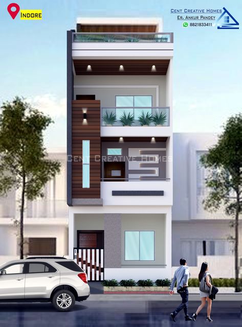 Cent Creative Homes provides Modern Architectural Design in India for Residential & Commercial building projects. Best Architect In Indore. top interior designer in Indore. Online House Design Contemporary Homes3d front elevation House Plan Modern duplex House design in India Online house Design In India Online Architectural Design In India Civil engineer in India Architectural Designer In India Cent Creative Homes Indian house design 3rd Floor House Design, 15x50 House Plan, Floor Drawing, Wide House, Open Terrace, Guest Room Bathroom, Family Room Kitchen, House Front Design, Madhya Pradesh