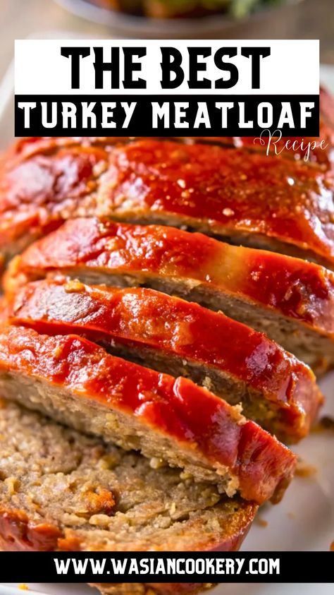 The Best Turkey Meatloaf Recipe - Wasian Cookery Easy Recipes Ground Turkey, Flavorful Meatloaf, Ground Turkey Meatloaf Recipes, Best Turkey Meatloaf, Easy Turkey Meatloaf, Ground Turkey Meatloaf, Turkey Loaf, Turkey Meatloaf Recipe, Turkey Meatloaf Recipes