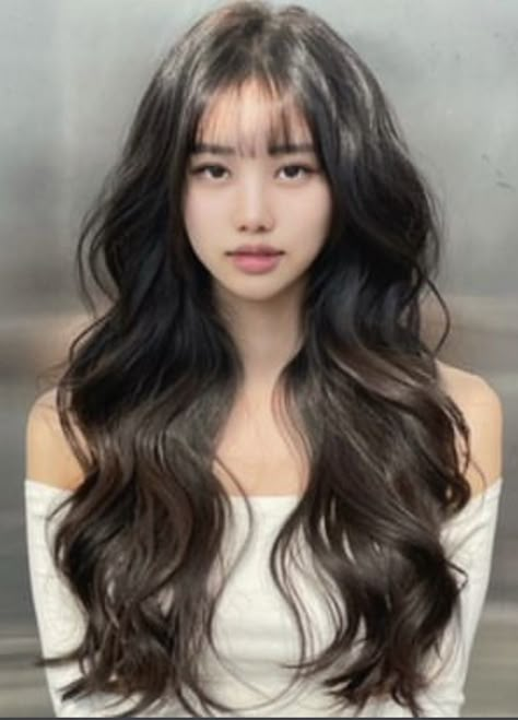 Korean Layers, Curly Asian Hair, Long Hair Perm, Long White Hair, Brown Hair Looks, Hair Inspiration Long, Korean Hair, Haircuts For Medium Hair, Permed Hairstyles