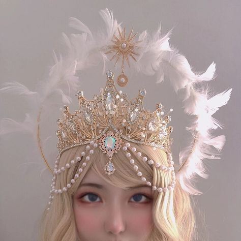 Smarter Shopping, Better Living! Aliexpress.com Angel Halo Headband, Angel Crown, Fantasy Accessories, Hair Accessories Crown, Angel Halo, Angel Feather, Goddess Crown, Crown Headpiece, Alt Clothes