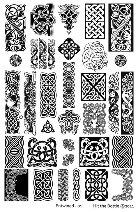 Viking Designs Tattoo, Viking Folk Art, Viking Knotwork Pattern, Viking Pattern Tattoo, Viking Celtic Tattoo Design, Viking Pattern Design, Viking Designs Pattern, Viking Knotwork Tattoo, Celtic Designs Pattern