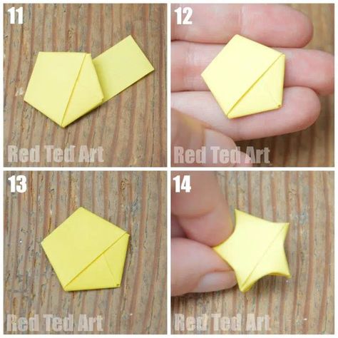 How to Make an Origami Lucky Star - Red Ted Art - Make crafting with kids easy & fun Origami Lucky Stars, 3d Paper Star, Origami Lucky Star, Red Ted Art, Origami Paper Folding, Cute Origami, Paper Wall Hanging, Paper Origami, How To Make Origami