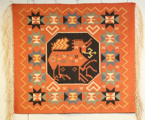 Scandinavian Tapestry, Scandinavian Textiles, Swedish Rug, Medieval Tapestry, Swedish Weaving, Animal Rug, Tapestry Cushion, Textiles Techniques, Mythological Creatures