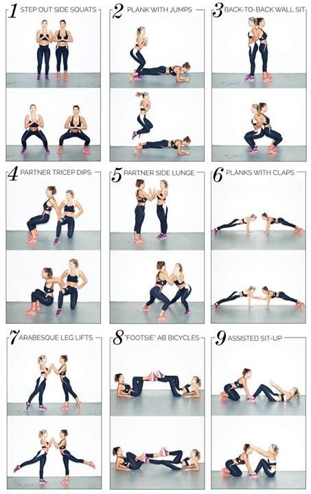 Couples Workout Routine, Push Pull Legs Workout, Push Pull Workout, Hiit Workout Routine, Push Pull Legs, Cheer Workouts, Couples Yoga, Buddy Workouts, Partner Yoga