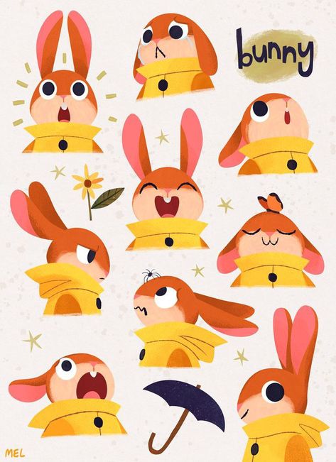 Quirky Animal Illustration, Cartoon Vulture, Max Grecke, Inspiration Reference, Maus Illustration, Rabbit Ideas, Illustration Art Kids, Style Sheet, Rabbit Illustration