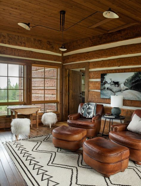 From Dark and Dated to Light, Bright and Modern in Montana - Mountain Living Cabin Contemporary, Rustic Modern Cabin, Airbnb Cabin, Nordic Cabin, Desert Cowboy, Modern Cabin Interior, Rustic Chalet, Tahoe House, Mountain Home Interiors