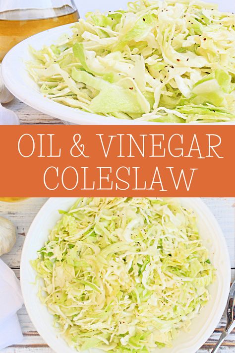 Oil and Vinegar Coleslaw Oil And Vinegar Coleslaw, Coleslaw With Vinegar Dressing, Coleslaw Dressing Recipe, Vinegar Coleslaw, Dairy Free Recipe, Dairy Free Recipes Easy, Bbq Baked Beans, Easy Coleslaw, Coleslaw Recipe Easy