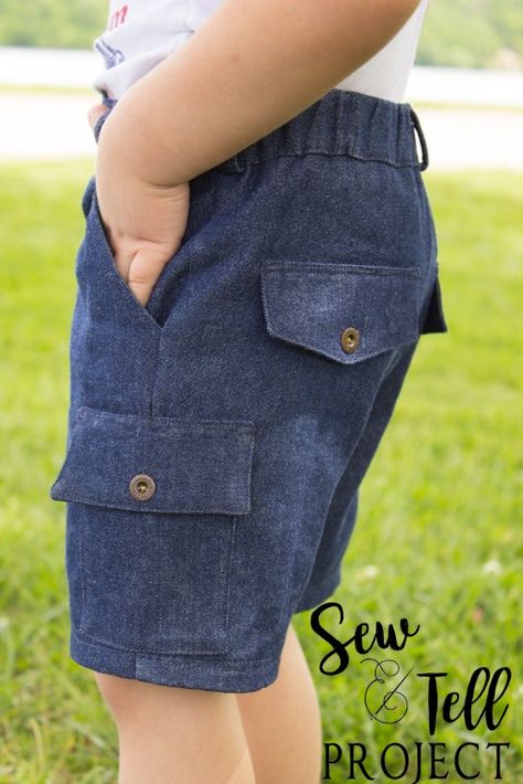 Boys Shorts Pattern, Boy Shorts Pattern, Boys Clothes Patterns, Boys Shirts Pattern, Boys Sewing Patterns, Celana Kargo, Boys Cargo Shorts, Shorts For Girls, Boy Sewing