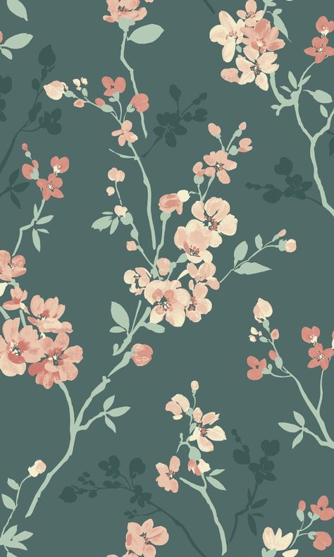 Aesthetic Room Decor Wallpaper, Non Directional Wallpaper, Room Wallpaper Design Bedrooms, Wallpaper Wall Living Room, Embriodary Patterns, Minimalist Floral Wallpaper, Flower Print Wallpaper, Aop Prints, Line Aesthetic