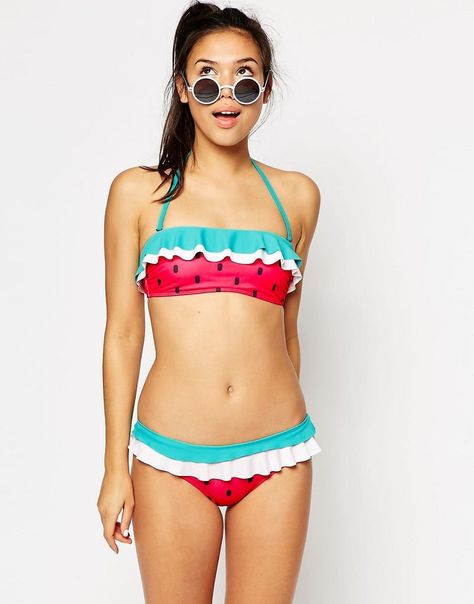 Image Watermelon Theme, Lazy Oaf, Hot Dress, Tankini Top, Swimwear Fashion, Swim Suit, Swimsuit Tops, Latest Fashion Clothes, String Bikinis