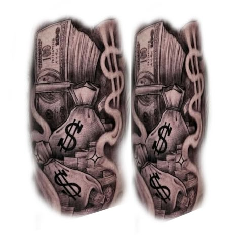 Money Power Respect Tattoo, Gangster Tattoo Ideas, Hood Tattoo Designs, Moneybag Tattoos, Money Sign Tattoo, Respect Tattoo, Money Bag Tattoo, Tattoo Mafia, Egyptian Eye Tattoos