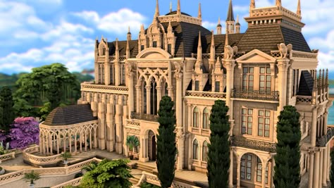 French Palace - Base game + CC - Screenshots - The Sims 4 Rooms / Lots - CurseForge Sims 4 Cc Castle, Sims 4 Palace, Sims 4 Greek, Sims 4 Sets, Sims 4 Cc House, Bloxburg Inspiration, French Palace, Sims 4 Rooms, Structure Building