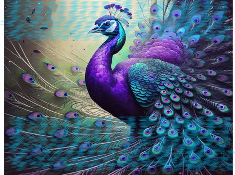 Peacock Graphic, Peacock Colours, Sublimation Background, Peacock Pictures, Purple Peacock, Decoupage Ideas, Blue Peacock, Coloring Inspiration, Most Beautiful Birds