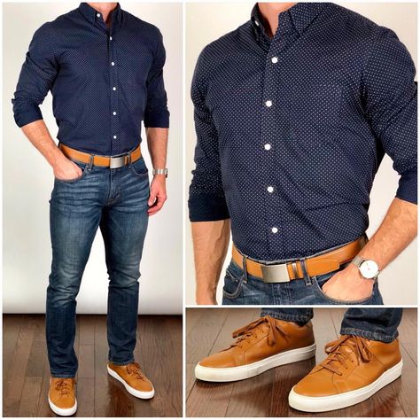 9,117 Likes, 74 Comments - Chris Mehan (@chrismehan) on Instagram: “An awesome pair of sneakers can elevate an outfit to the next level❗️📈💯⭐️🏆 Do you like this outfit❓…” Average Guys, Captain Boots, Chris Mehan, Business Casual Outfits For Men, Sneakers Outfit Men, Mens Business Casual Outfits, White Jeans Men, Formal Men Outfit, Brown Shoes