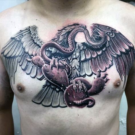 Mexico Eagle Tattoo Design, Mexican Tattoo Ideas For Men, Mexican Eagle Tattoo, Polish Eagle Tattoo, Eagle Tattoo Forearm, Traditional Chicano Tattoos, Aztec Warrior Tattoo, Aztec Tattoos Sleeve, Art Chicano