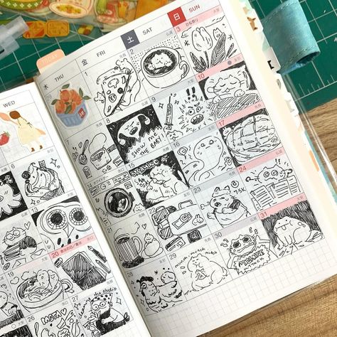 Hobonichi A6 Layout, Hobonichi Journaling Ideas, Hobonichi Techo Weeks, Hobonichi Sketchbook, Hobonichi Layout Ideas, Hobonichi Cousin Monthly Layout, Hobonichi Planner Layout, Hobonichi Techo A6 Layouts, Hobonichi Weeks Cover