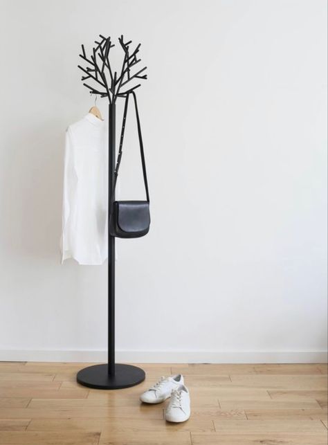 Coat Stand Ideas, Coat Rack Stand, Minimal Monochrome, Free Standing Coat Rack, Coat Tree, Minimal Living, Standing Coat Rack, Coat Stand, Ligne Roset