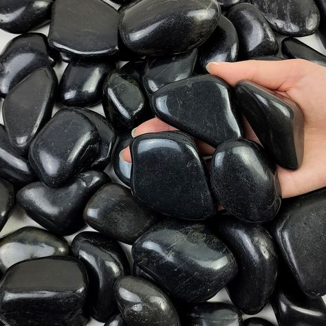 PRICES MAY VARY. 【40lbs Black Rocks】Black river rock is about 2-3 inch. Due to machine screening, some larger pebbles will exceed 3 inch in length. Black pebbles have different shapes such as oval, round, irregular etc 【Black Stones】FANTIAN black large pebbles are natural and non-toxic, and no dyes are used to produce pebbles. Only natural rocks and pure paraffin,and the color will not fade after a period of time. The surface of black stones may have some uneven cracks and small holes. But they Goth Landscaping, Black River Rock, Bird Fountain, Landscaping With Large Rocks, Large Plant Pots, Black Pebbles, River Stones, Aquarium Fish Tank, Decorative Planters